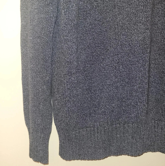Men's Large Calvin Klein 100% cotton pullover sweater dark blue neck zipper - Picture 2 of 9